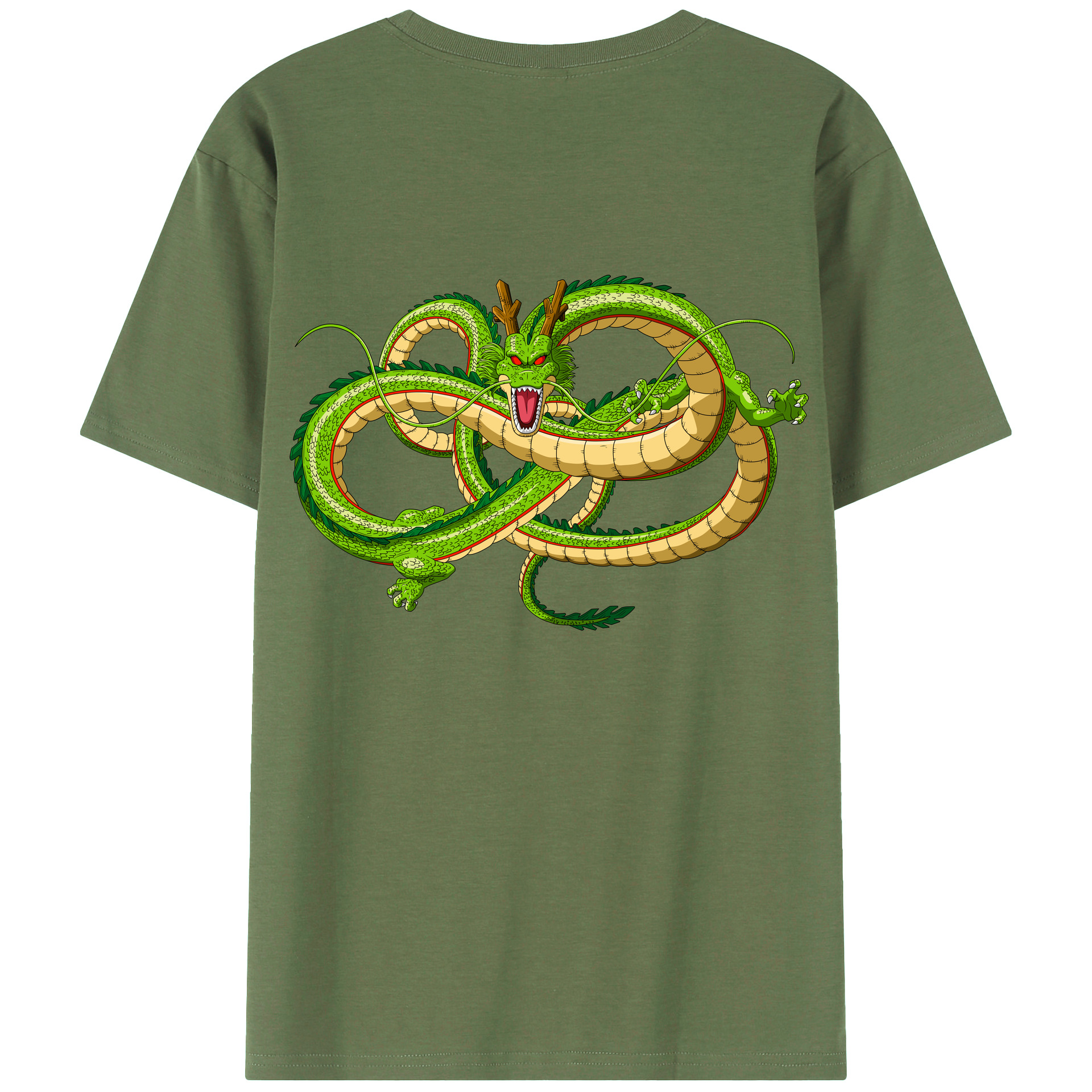 （画像用） ドラゴンボール 神龍 シェンロン DRAGON BALL Shenron 綿100％ メンズ半袖Tシャツ（バックプリント） 通気性